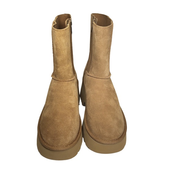 UGG Women's Classic Twin Seam New Heights Chestnut Suede Platform Boot 1158313 8 - Picture 6 of 11